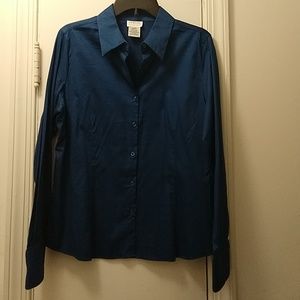 Blue button-down dress shirt